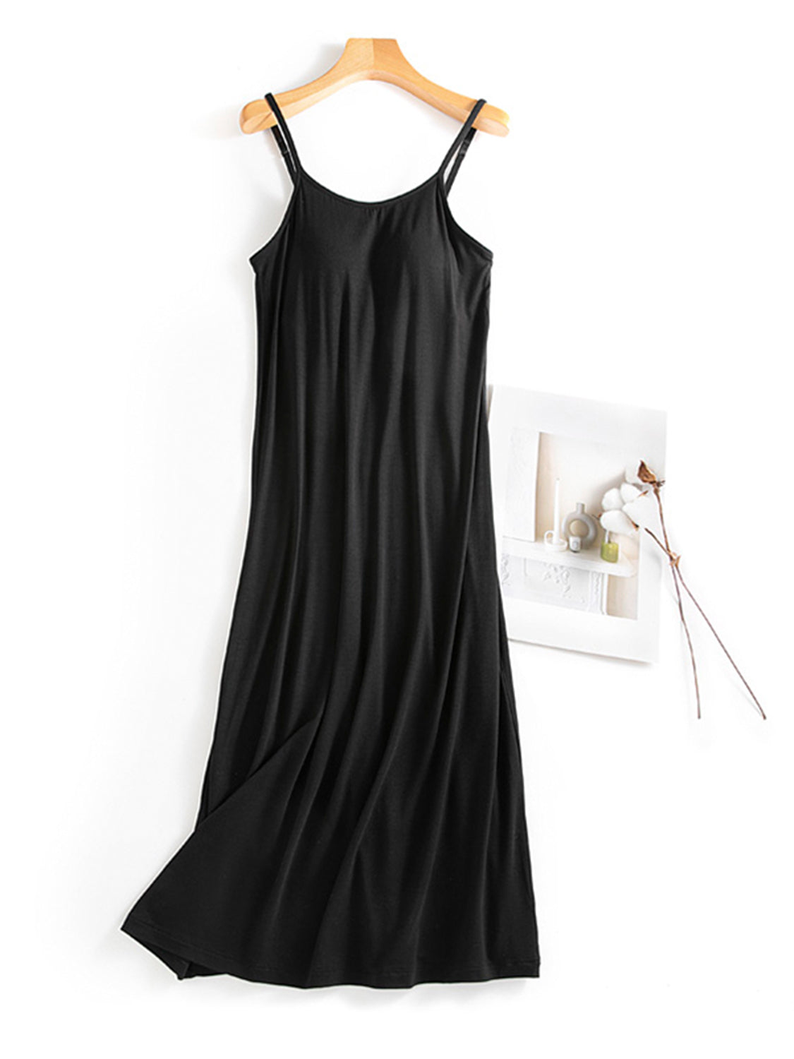 Scoop Neck Midi Cami Dress with Bra - The Daily Makeover