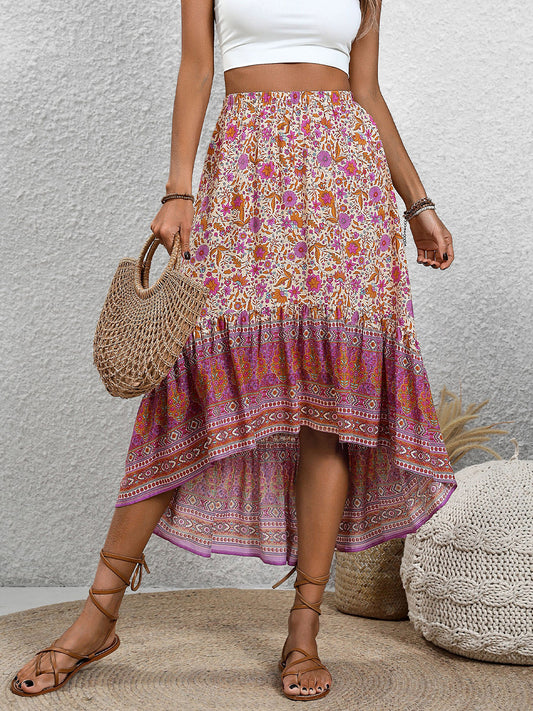 Perfee High-Low Elastic Waist Skirt - The Daily Makeover