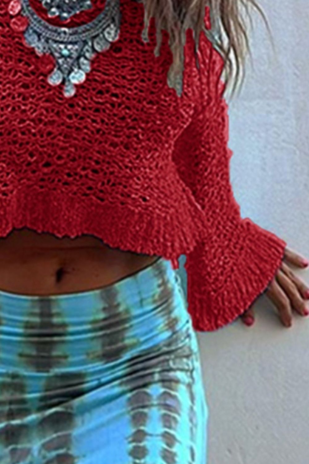 Round Neck Long Sleeve Knit Cover Up - The Daily Makeover