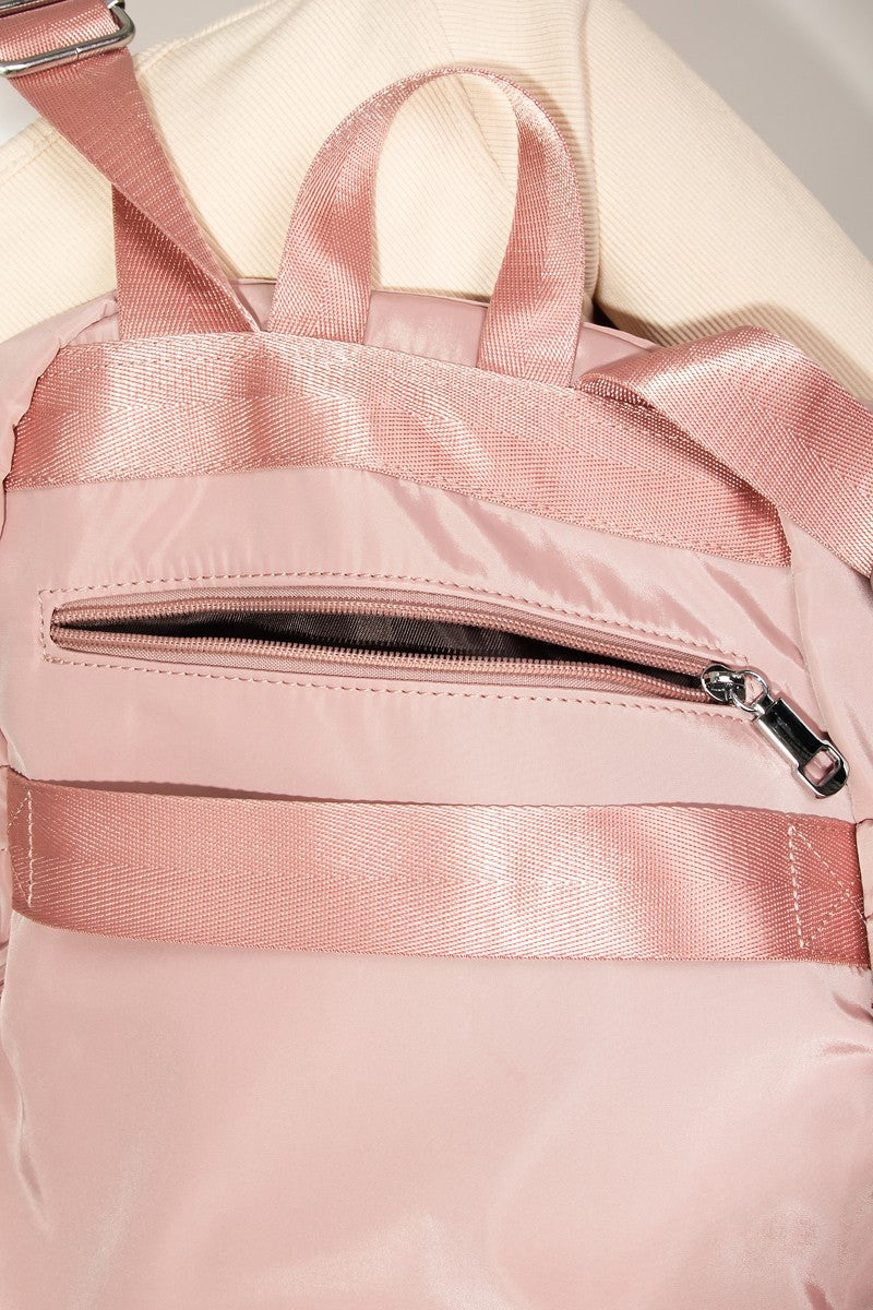 Fame Adjustable Strap Nylon Backpack Bag with Side Pockets - The Daily Makeover
