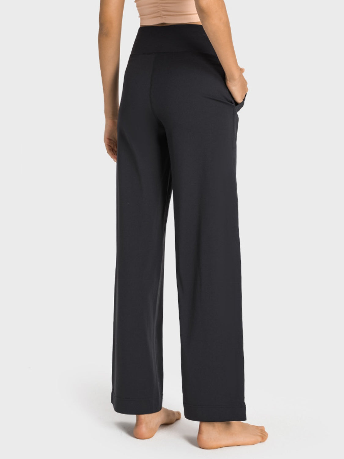 Drawstring Waist Wide Leg Sports Pants with Pockets - The Daily Makeover