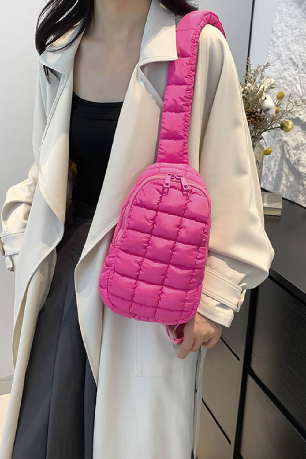 Quilted Nylon Crossbody Bag - The Daily Makeover