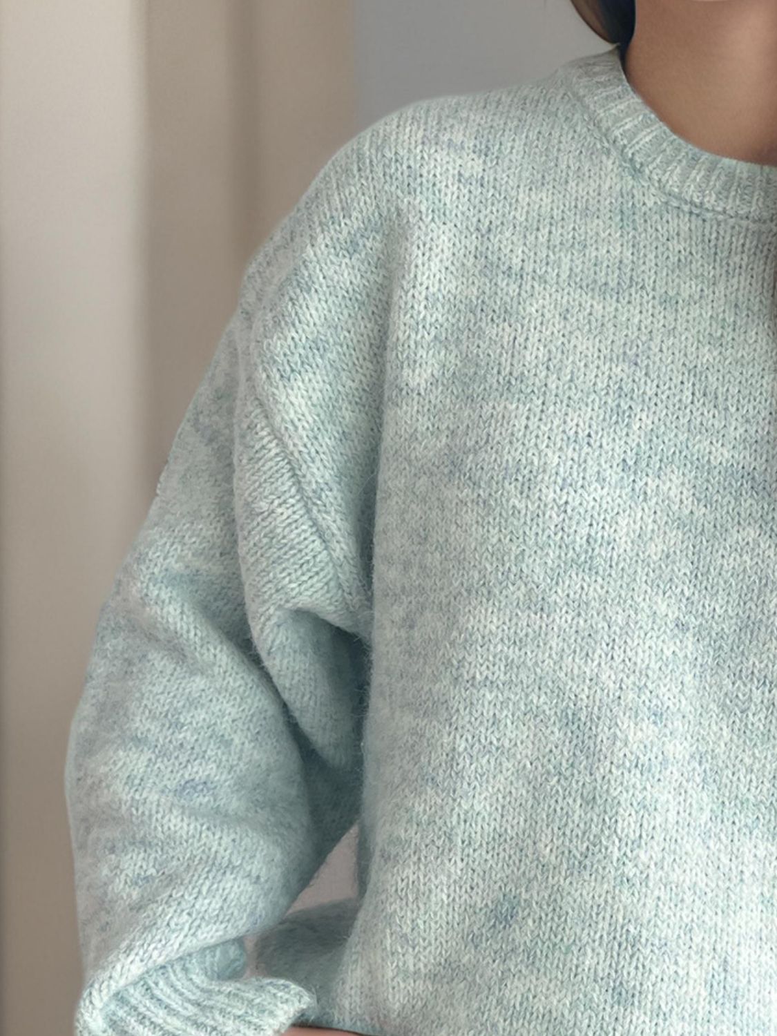 Round Neck Long Sleeve Sweater - The Daily Makeover