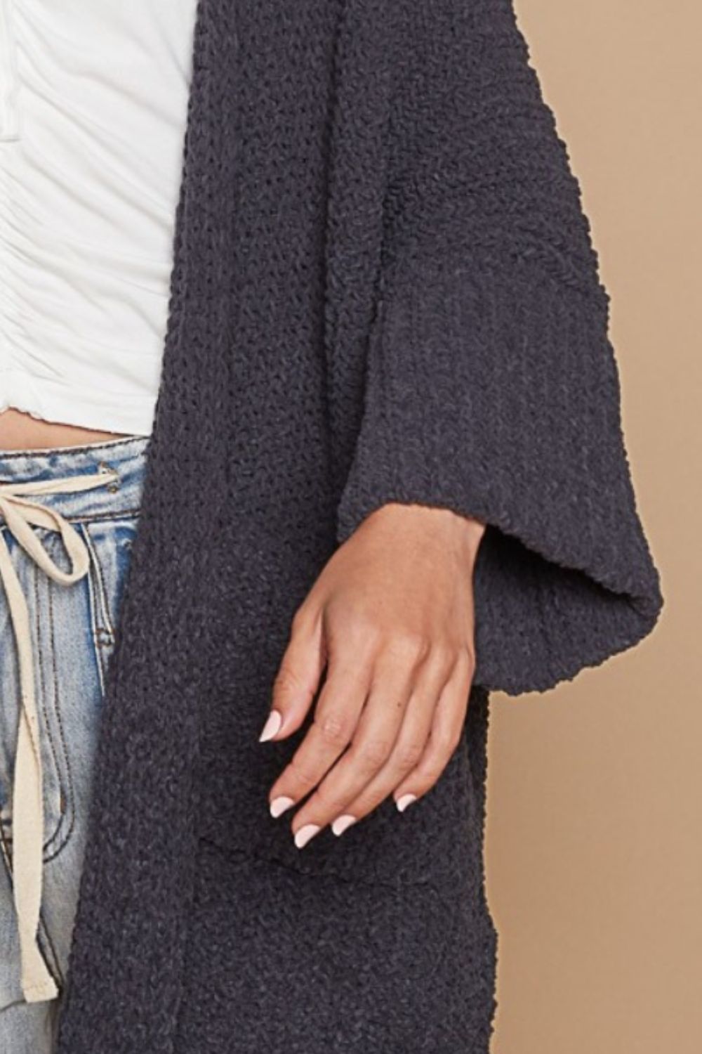 POL Open Front Sweater Cardigan with Pockets - The Daily Makeover
