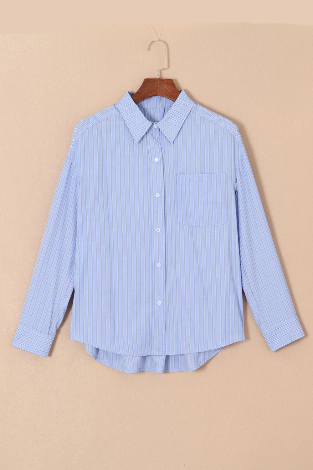 Striped Button Up Long Sleeve Shirt - The Daily Makeover