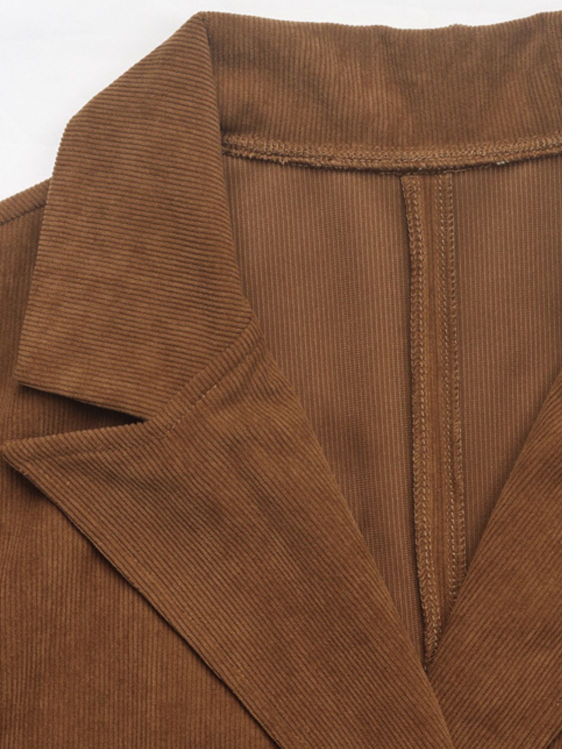 Perfee Decorative Pocket Flap Lapel Collar Long Sleeve Outerwear - The Daily Makeover
