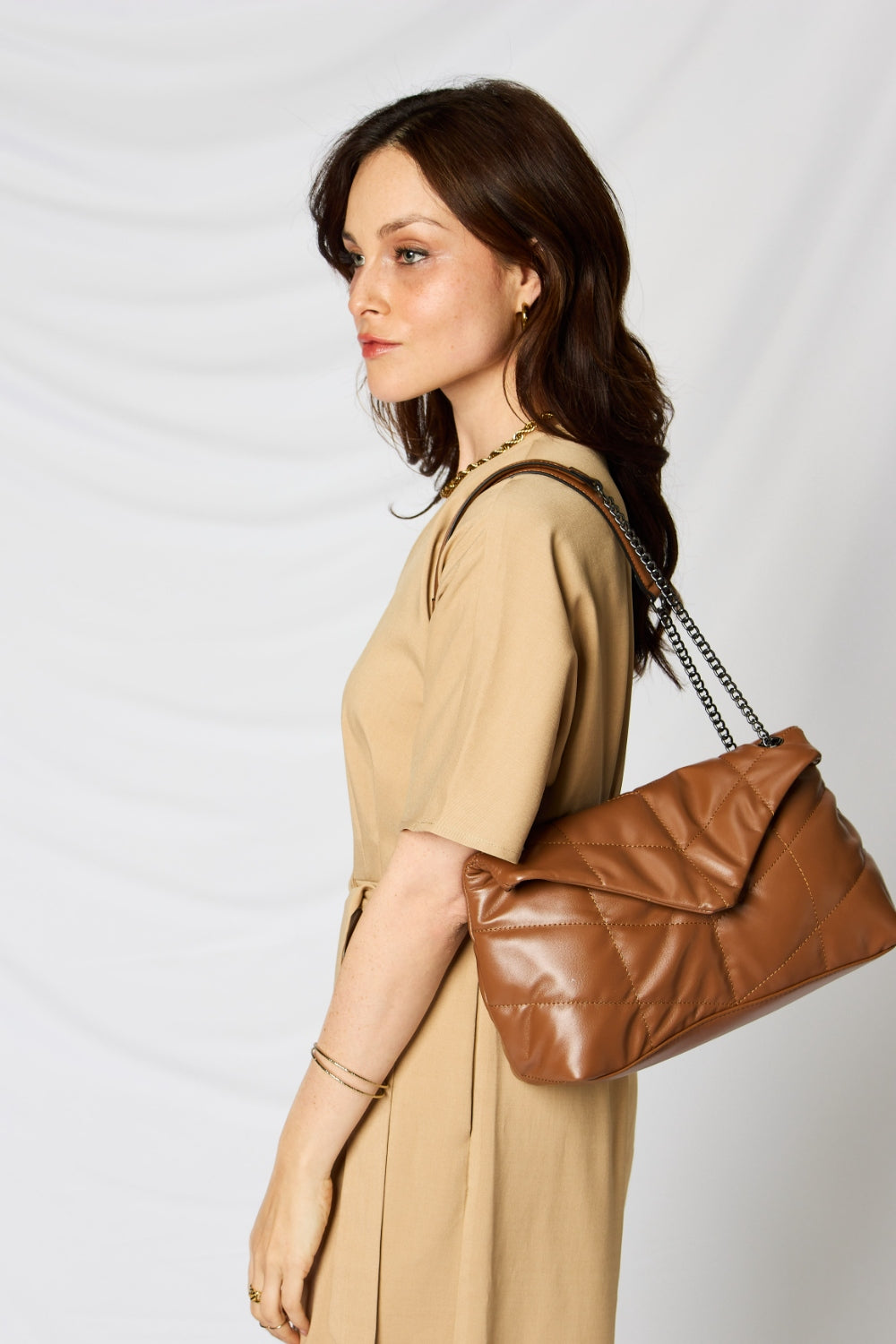 SHOMICO PU Leather Chain Handbag - The Daily Makeover