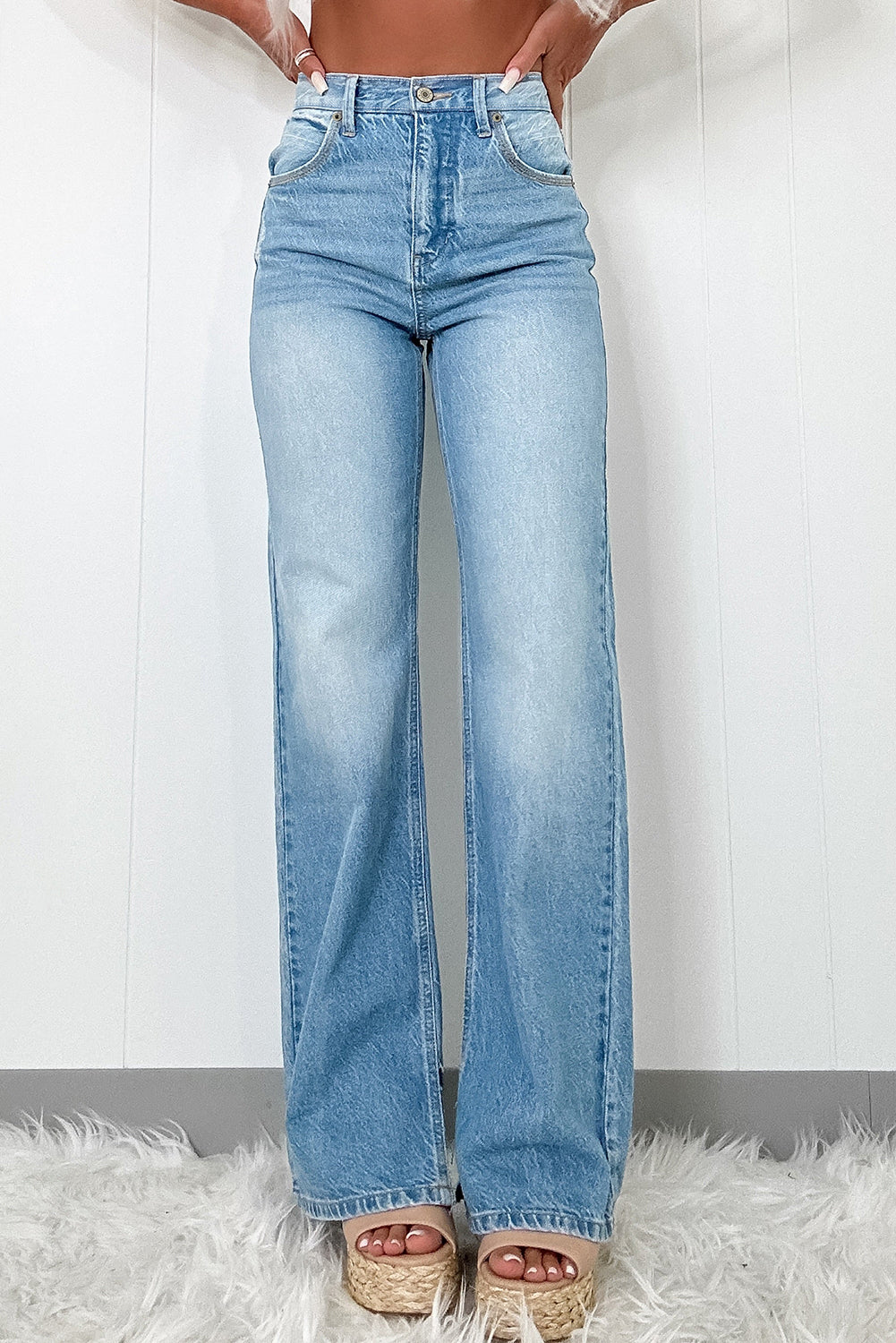 Myosotis Ripped High Rise Slit Jeans - The Daily Makeover