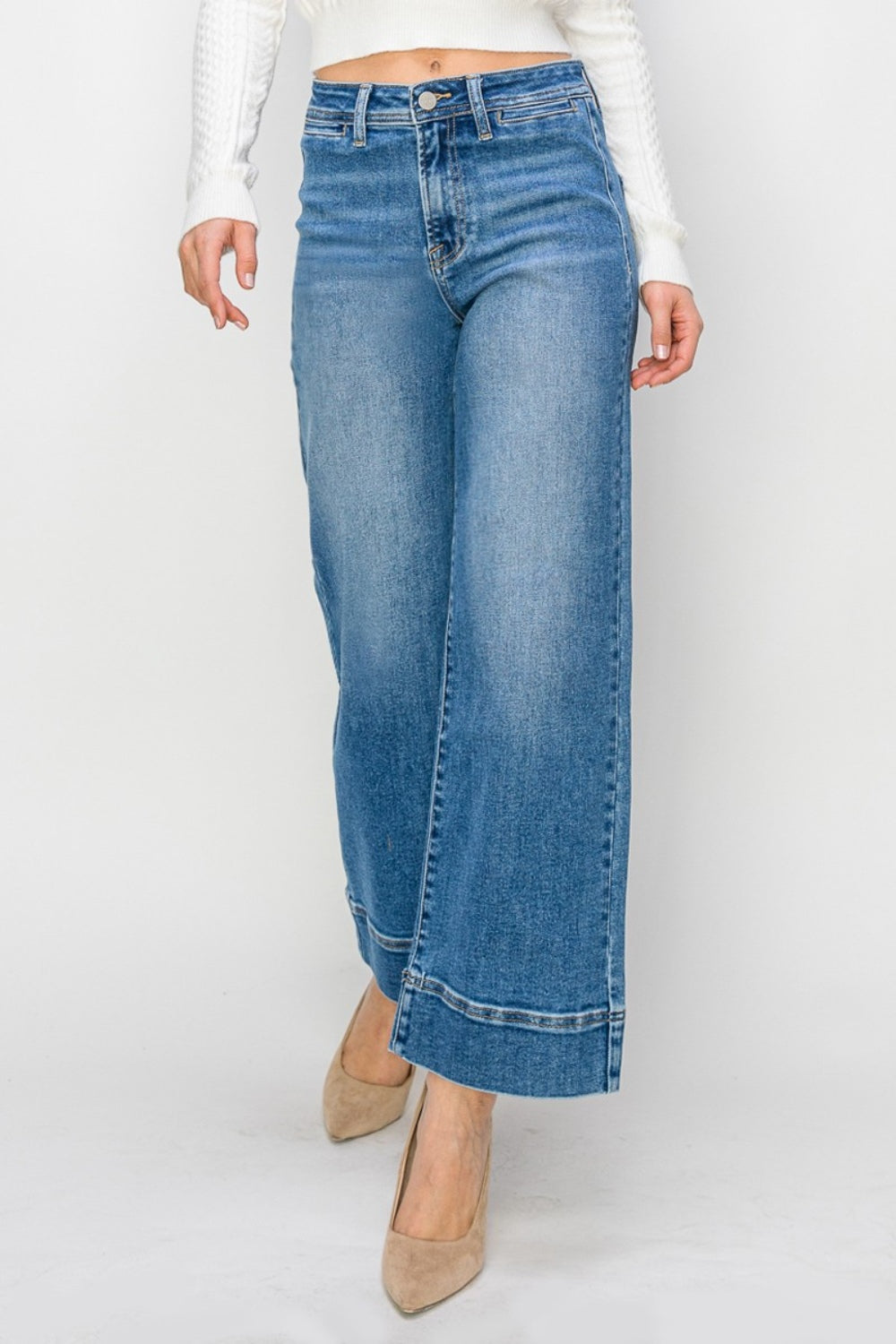 Full Size High Rise Wide Leg Jeans - The Daily Makeover
