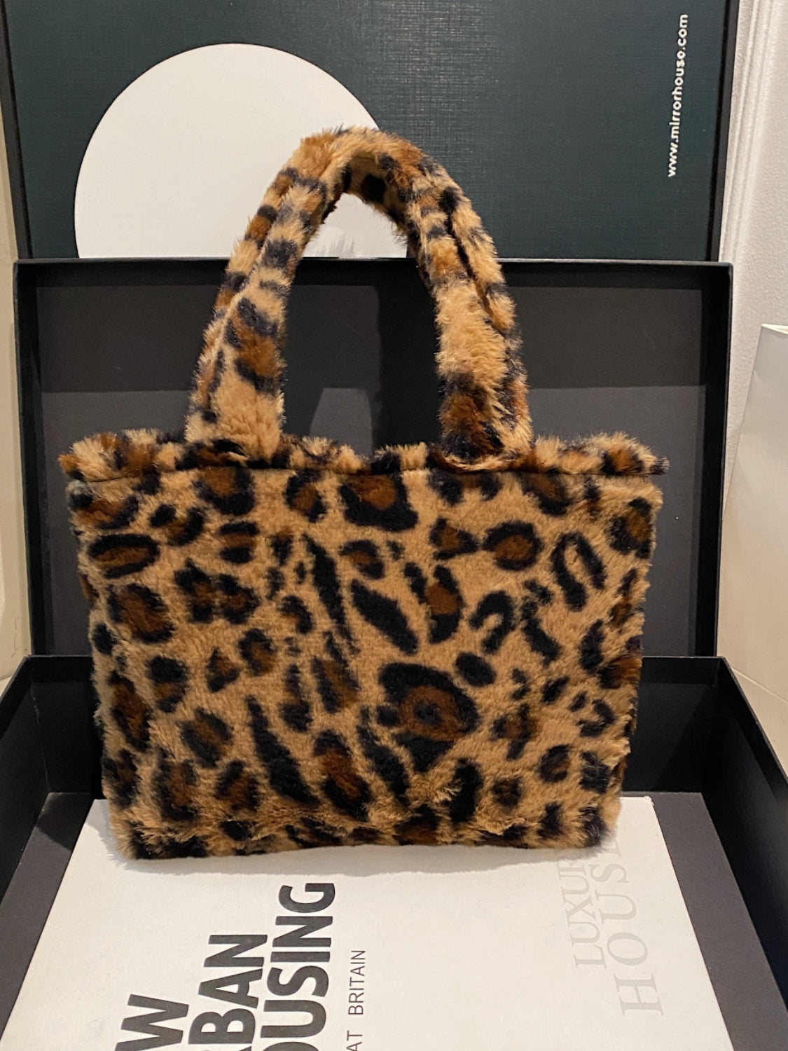 Leopard Fluff Handbag with Zip - The Daily Makeover