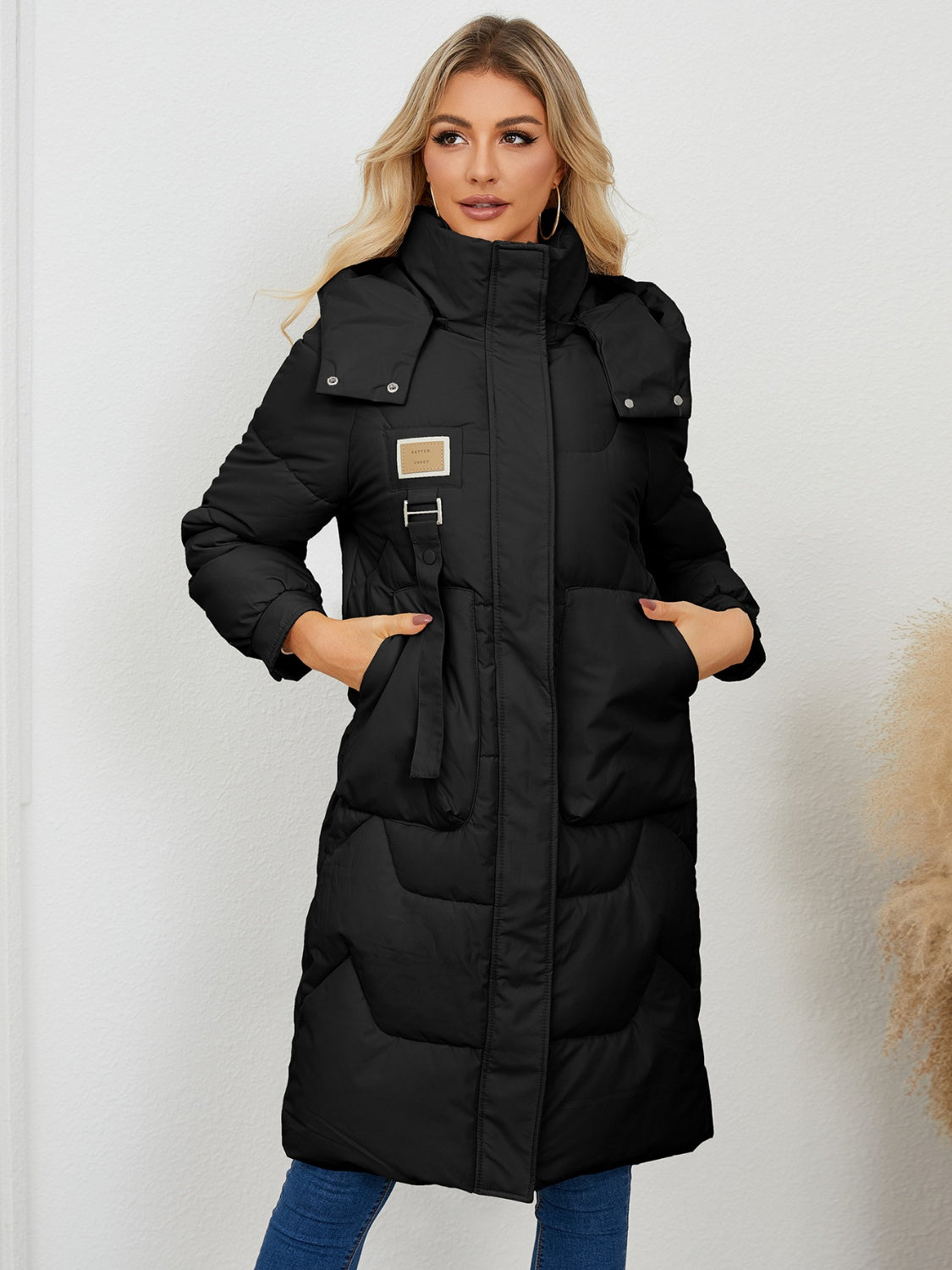 Long Sleeve Longline Hooded Winter Coat - The Daily Makeover