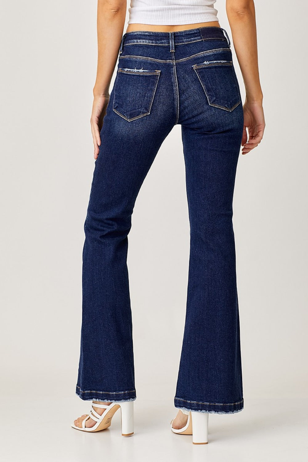 RISEN Full Size Low Rise Flare Jeans - The Daily Makeover