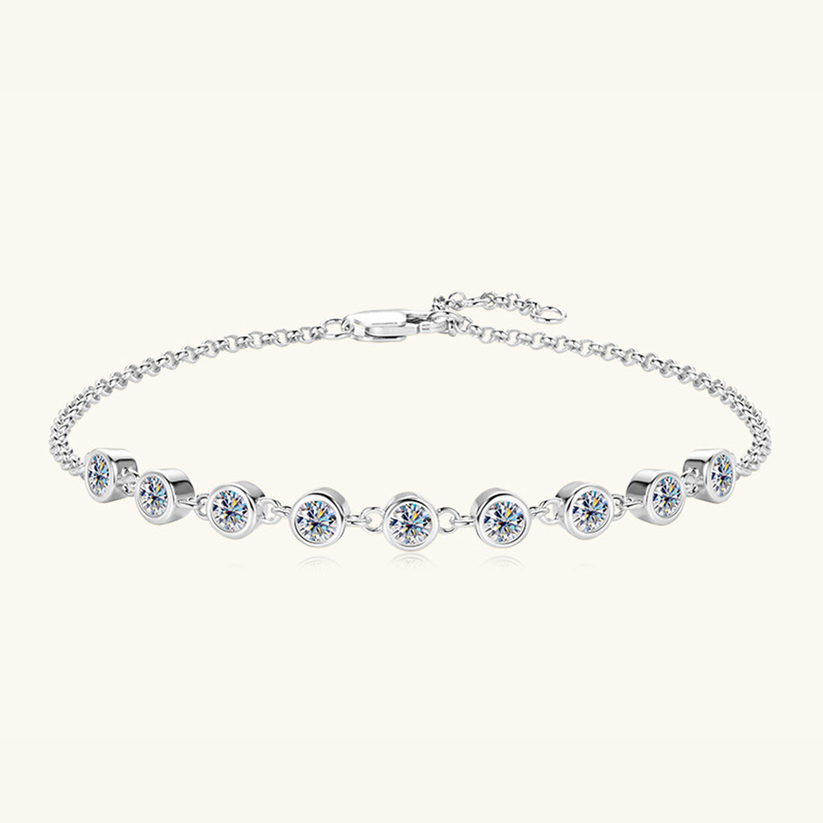 Inlaid Moissanite 925 Sterling Silver Bracelet - The Daily Makeover