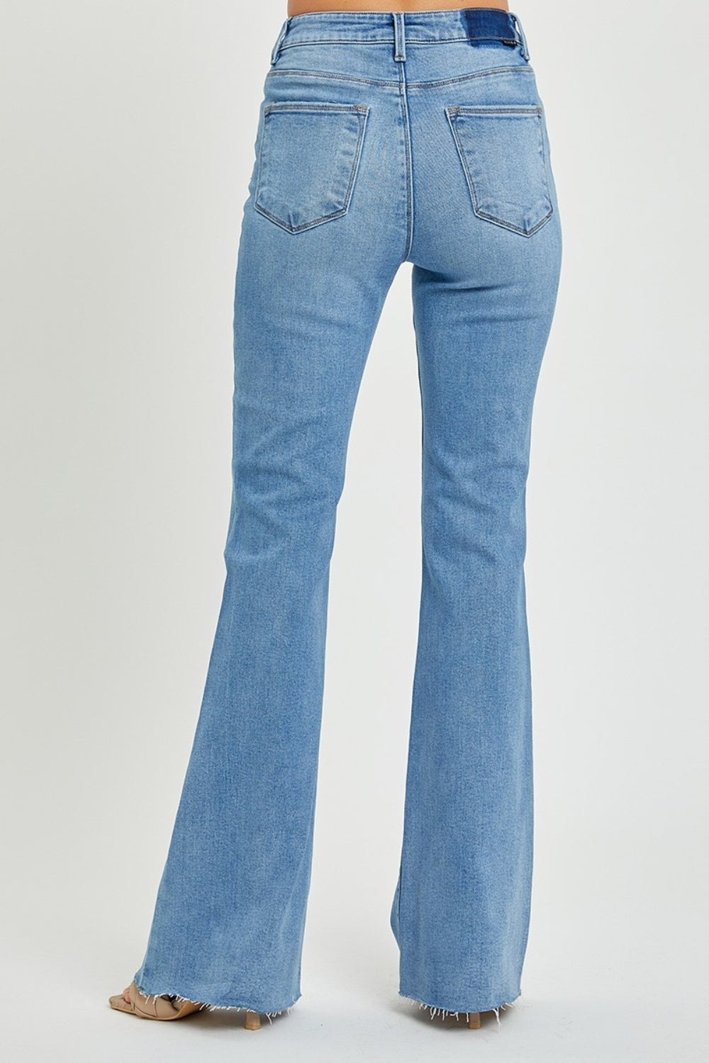 RISEN Full Size High Rise Raw Cut Hem Bootcut Jeans - The Daily Makeover