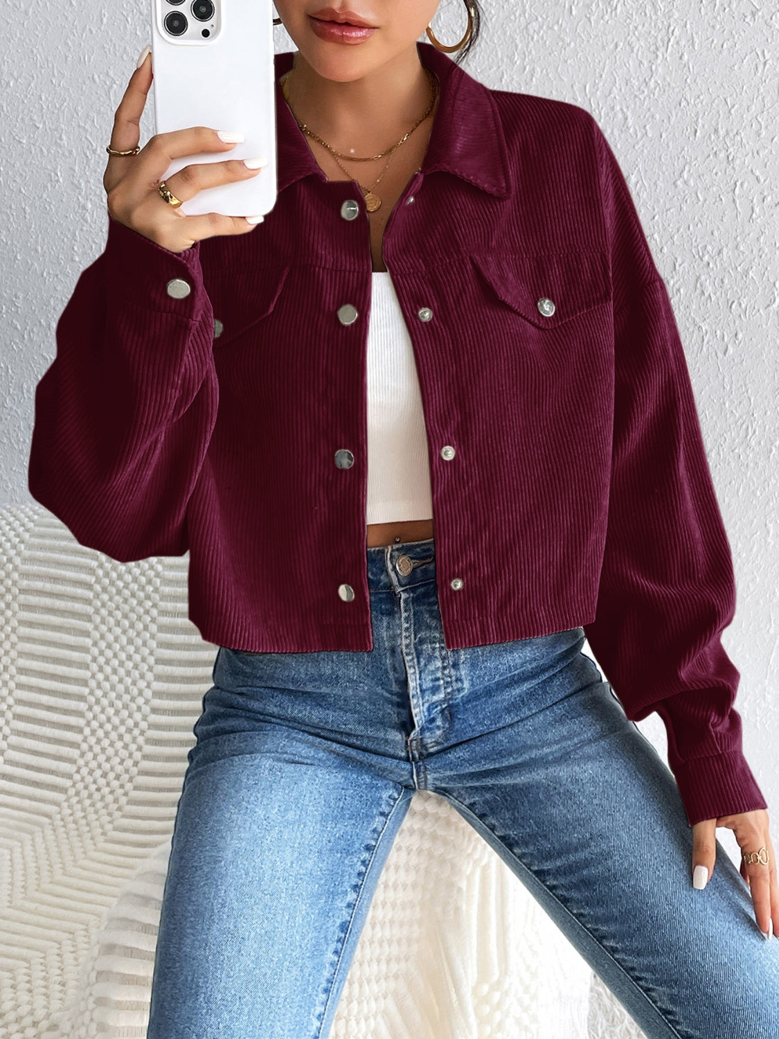 Honey Snap Down Long Sleeve Jacket - The Daily Makeover