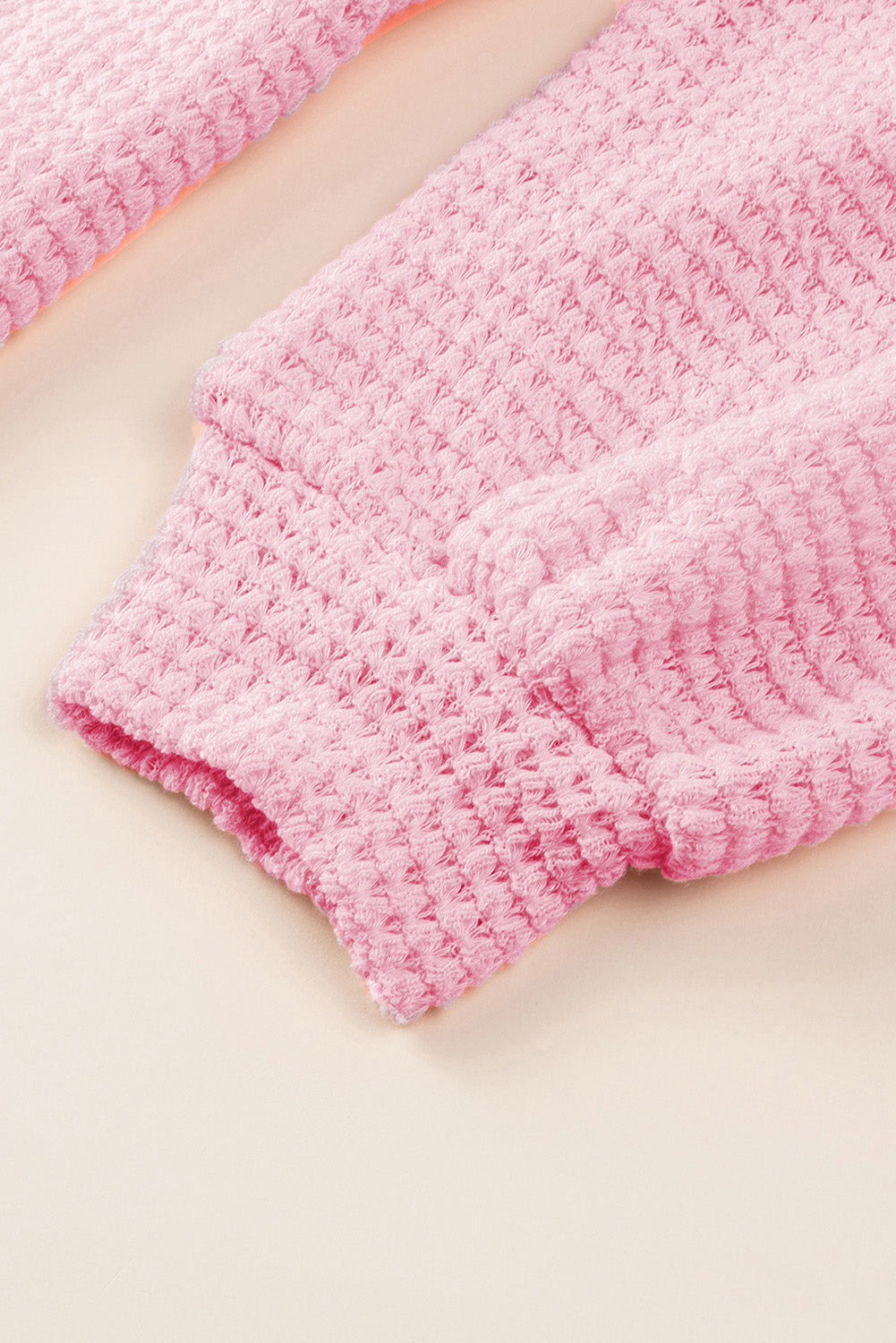 Waffle-Knit Collared Neck Long Sleeve Shirt - The Daily Makeover