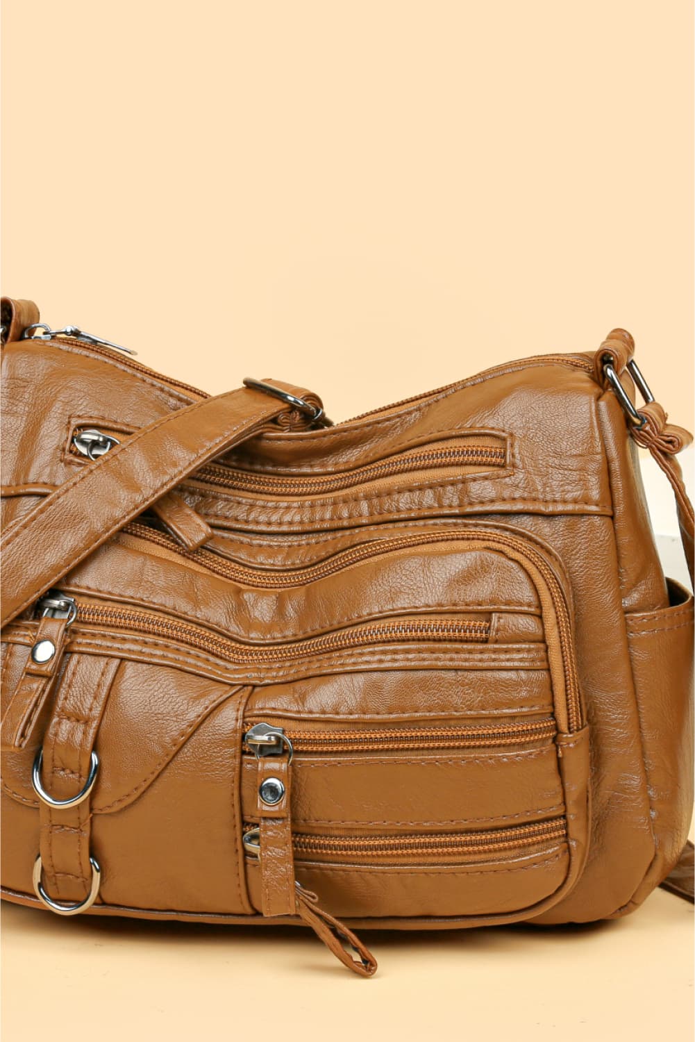 Multi-Pocket PU Leather Crossbody Bag - The Daily Makeover