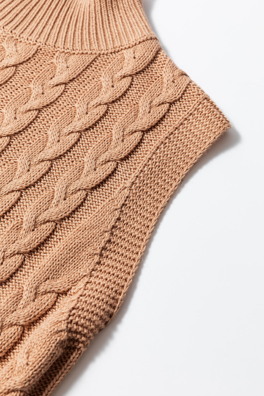 Cable-Knit Mock Neck Sweater Vest - The Daily Makeover