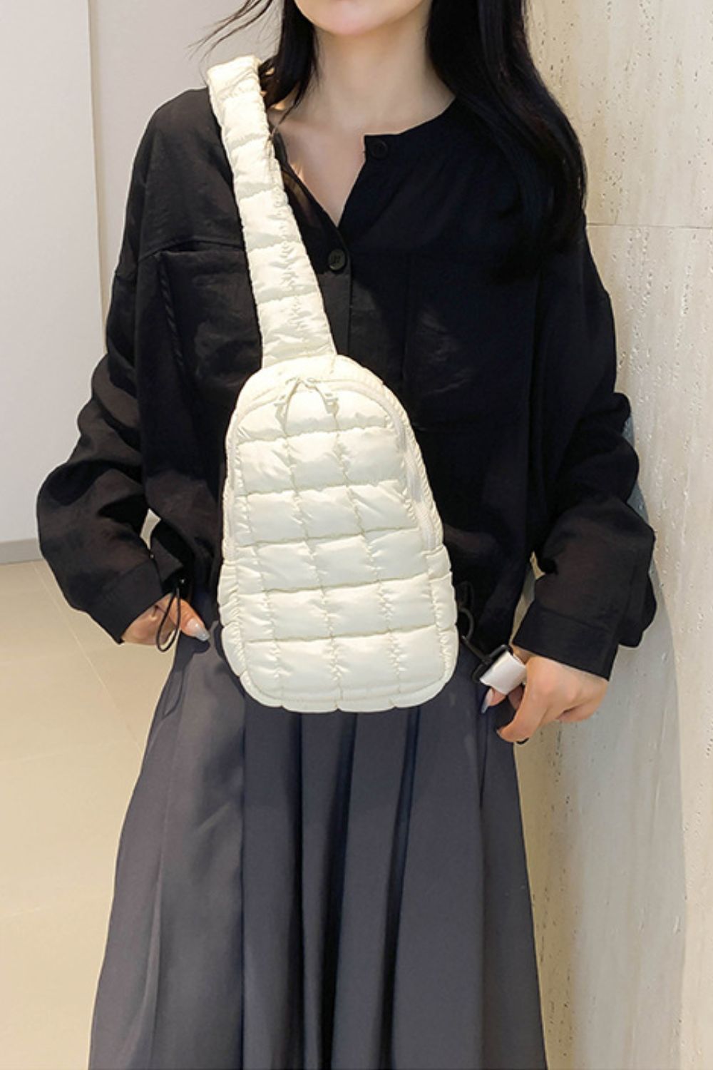 Quilted Nylon Crossbody Bag - The Daily Makeover