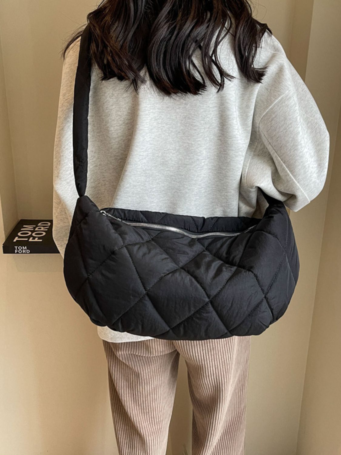 Quilted Polyester Crossbody Bag - The Daily Makeover