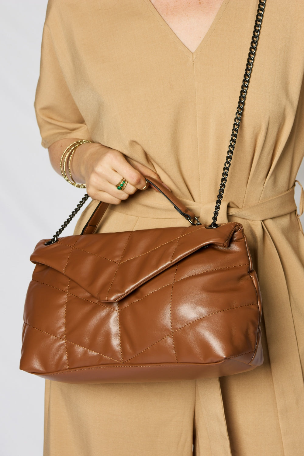 SHOMICO PU Leather Chain Handbag - The Daily Makeover