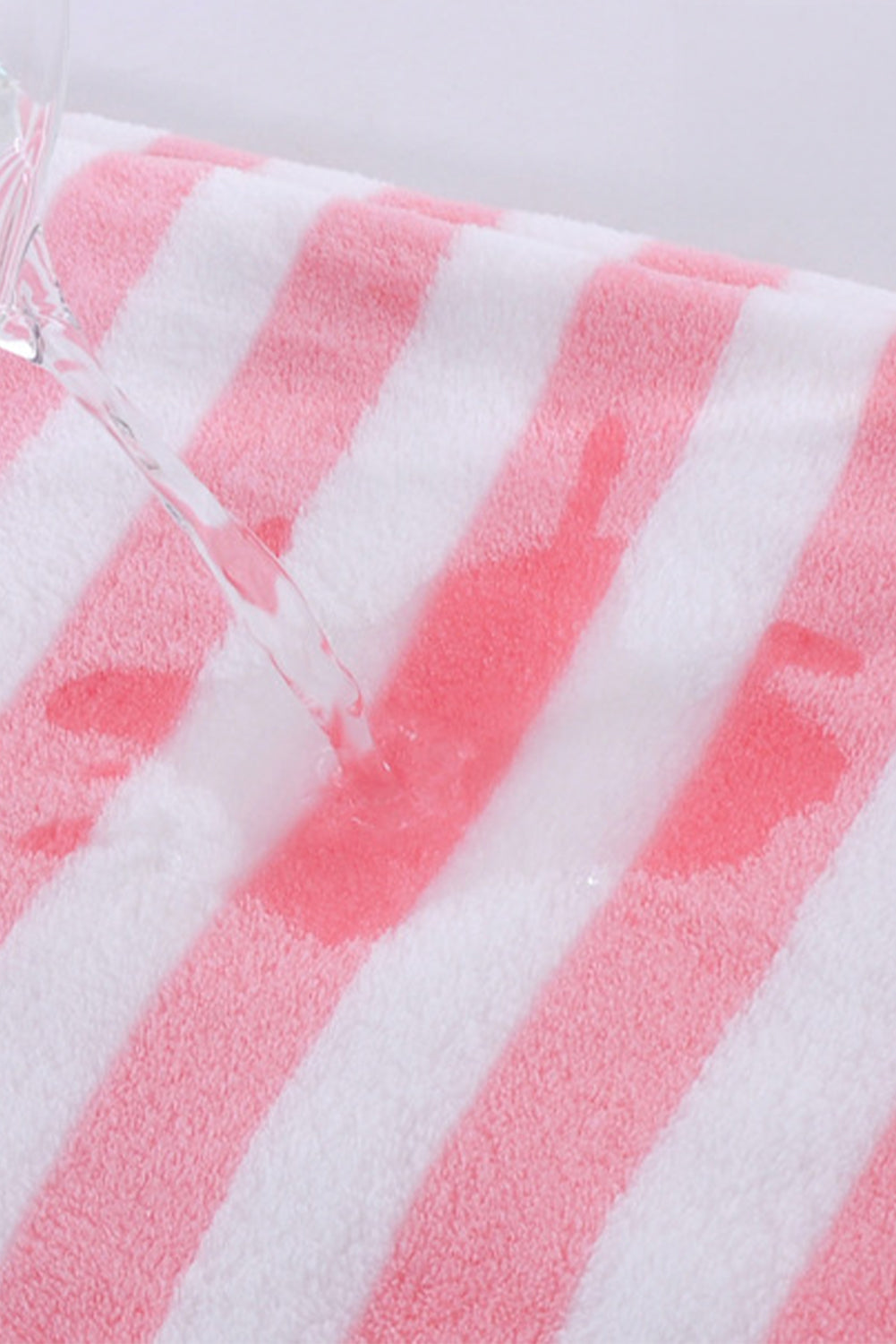 Pink Striped Plush Bath Towel Set - The Daily Makeover