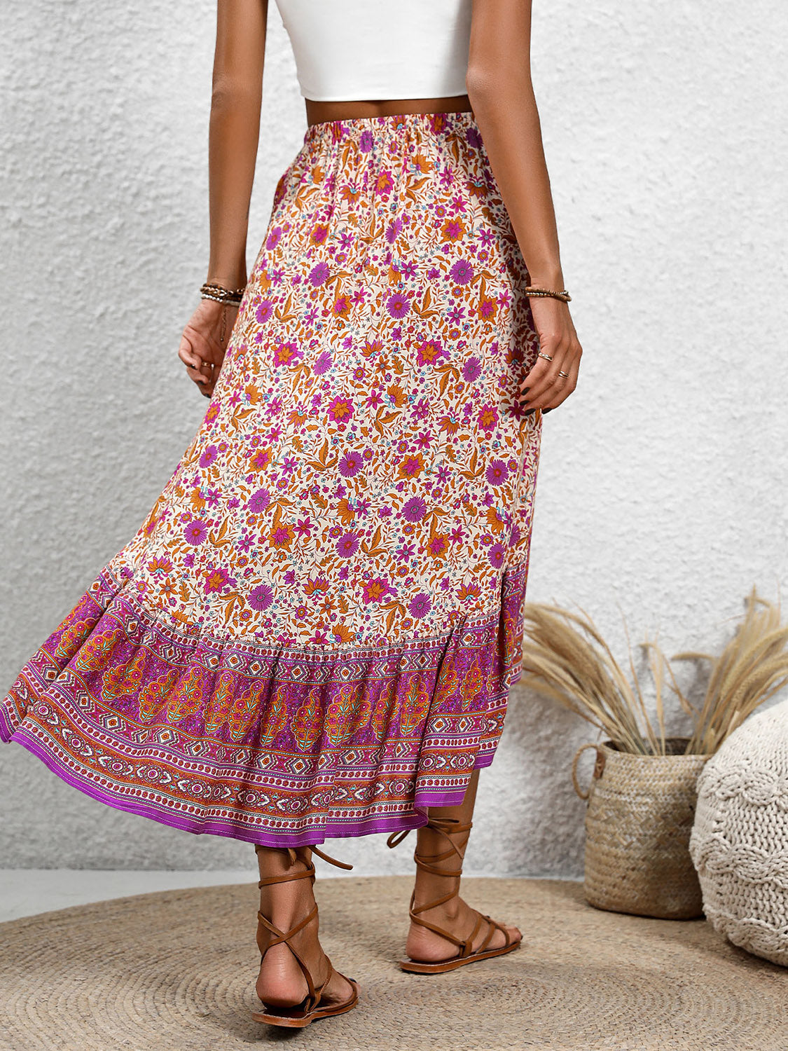 Perfee High-Low Elastic Waist Skirt - The Daily Makeover