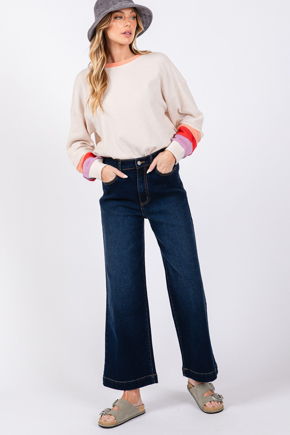 SAGE + FIG High Waist Wide Leg Jeans - The Daily Makeover