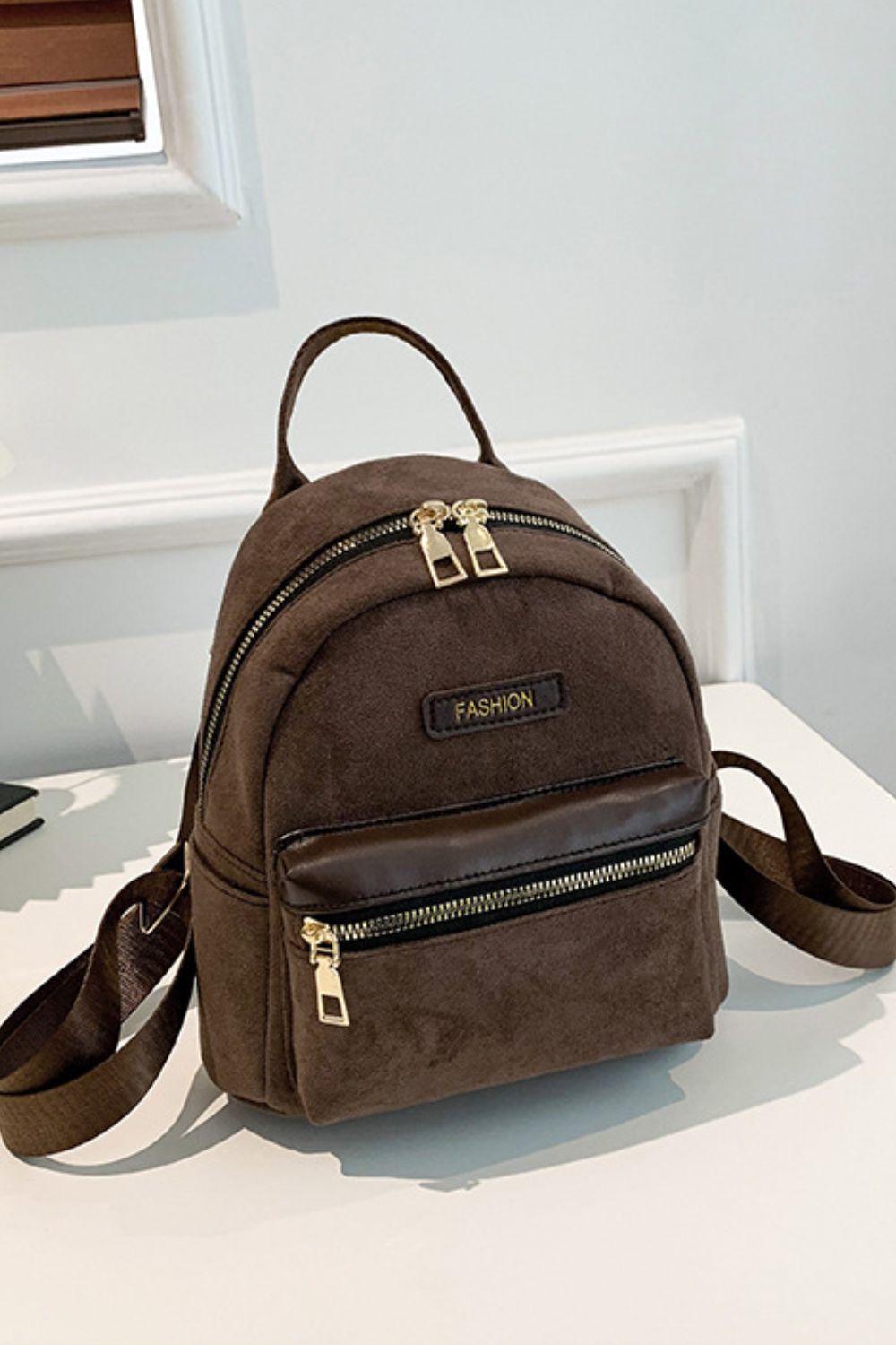 Suede Adjustable Strap Backpack Bag - The Daily Makeover