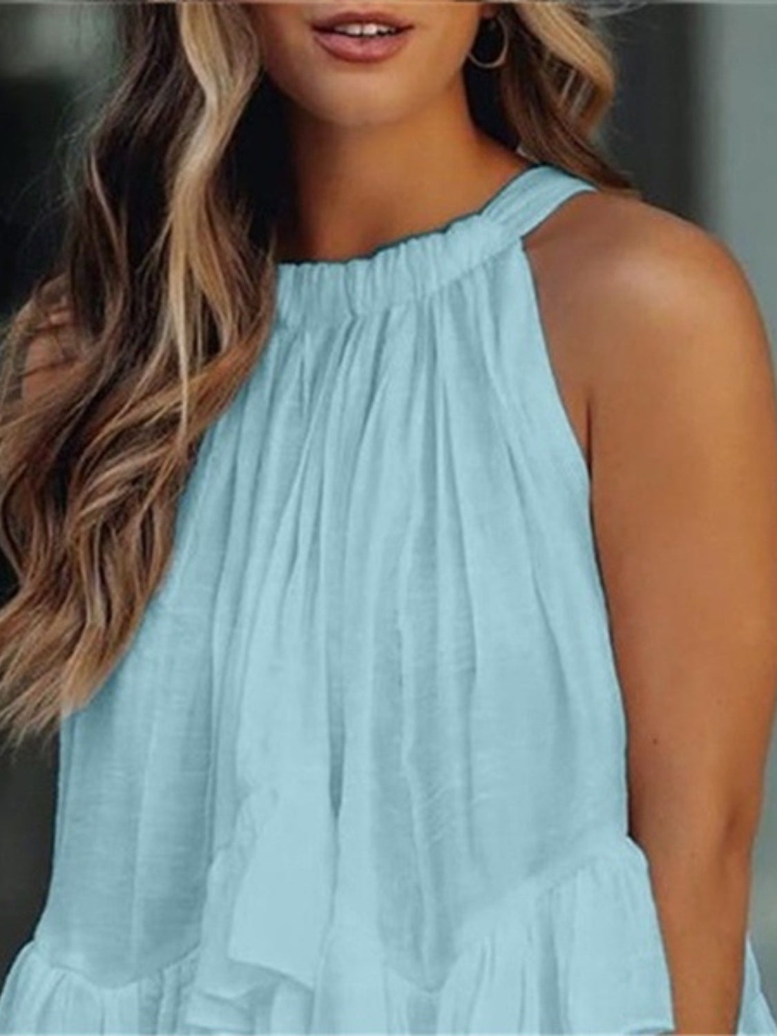 Full Size Ruched Round Neck Tank - The Daily Makeover