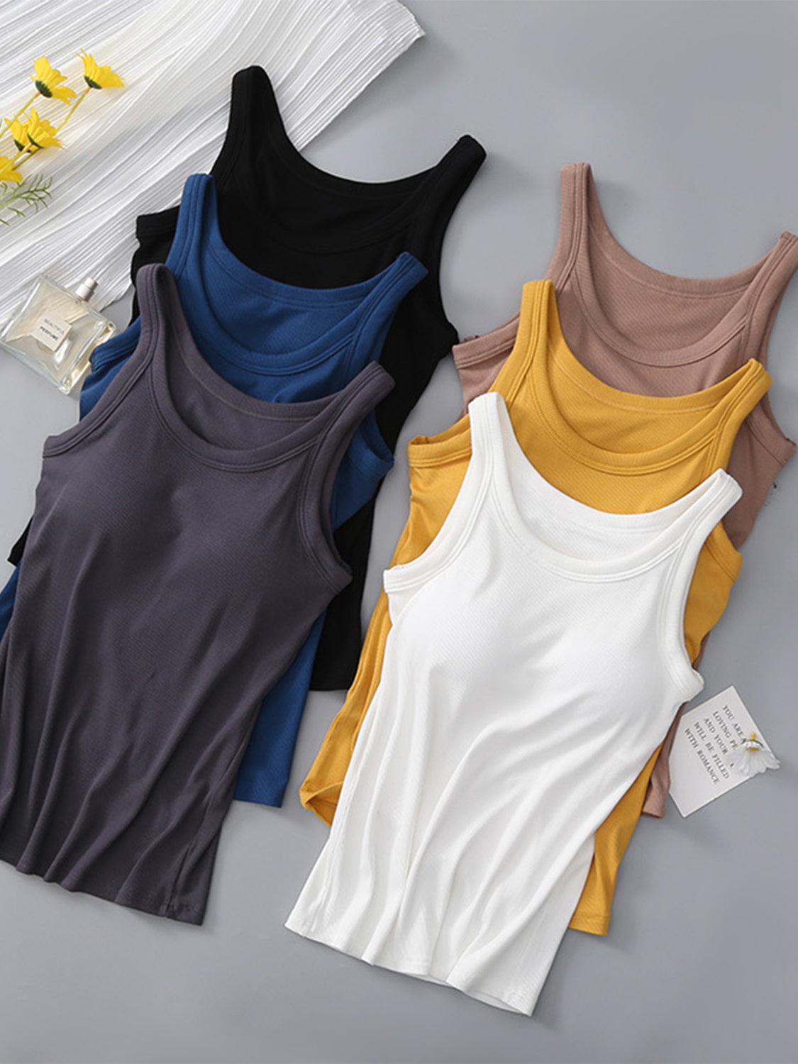 Round Neck Tank with Bra - The Daily Makeover