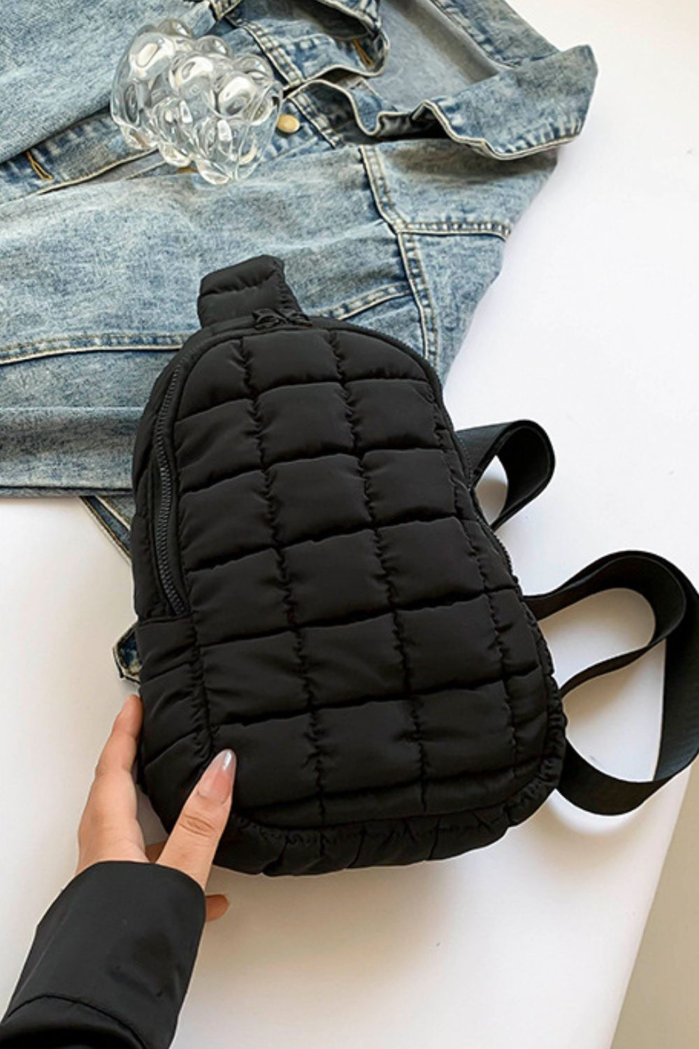 Quilted Nylon Crossbody Bag - The Daily Makeover
