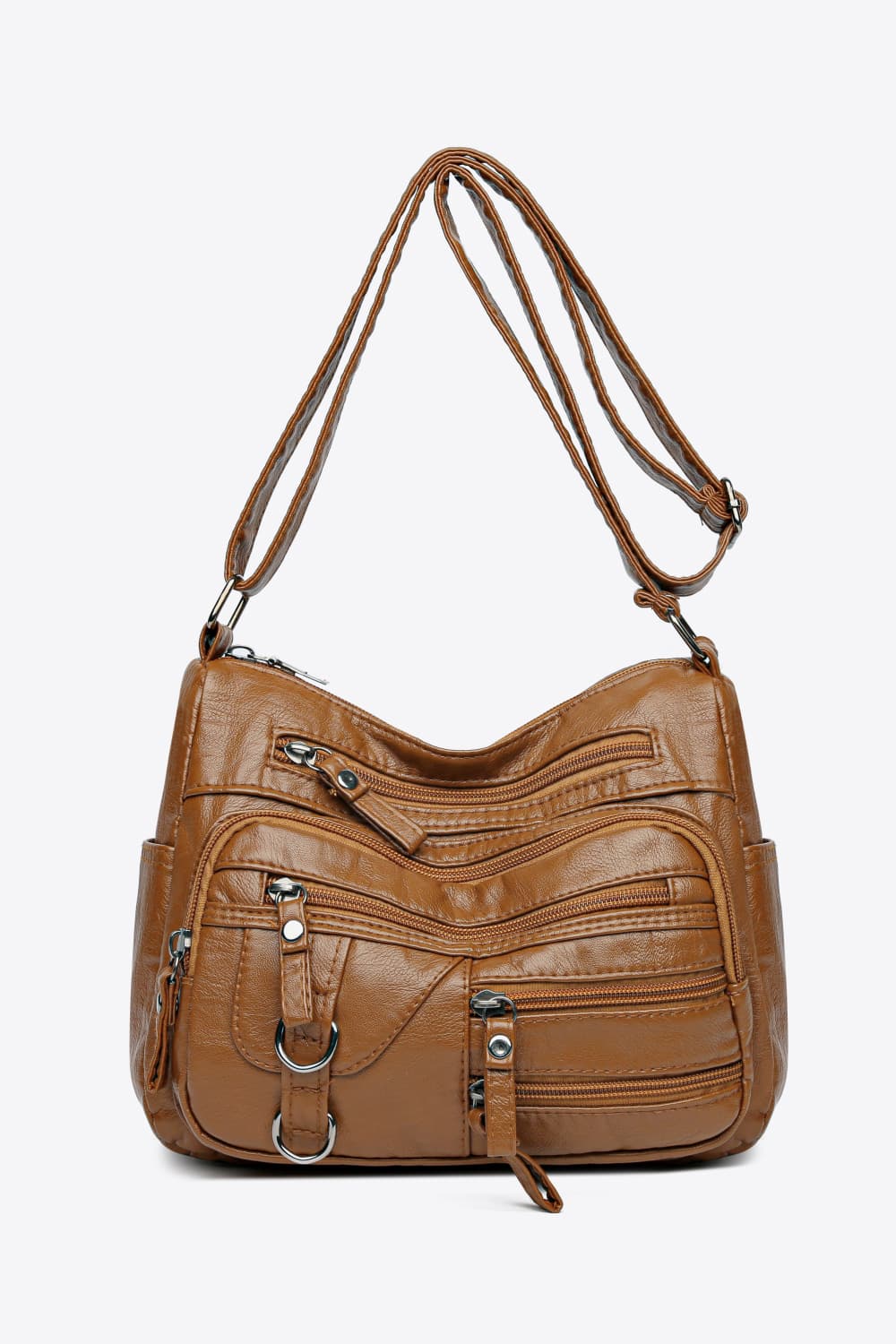 Multi-Pocket PU Leather Crossbody Bag - The Daily Makeover
