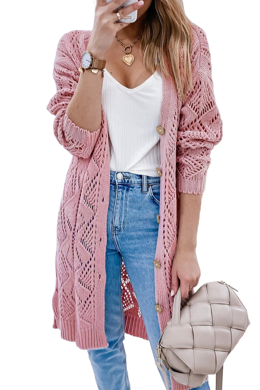 V-Neck Long Sleeve Cardigan - The Daily Makeover