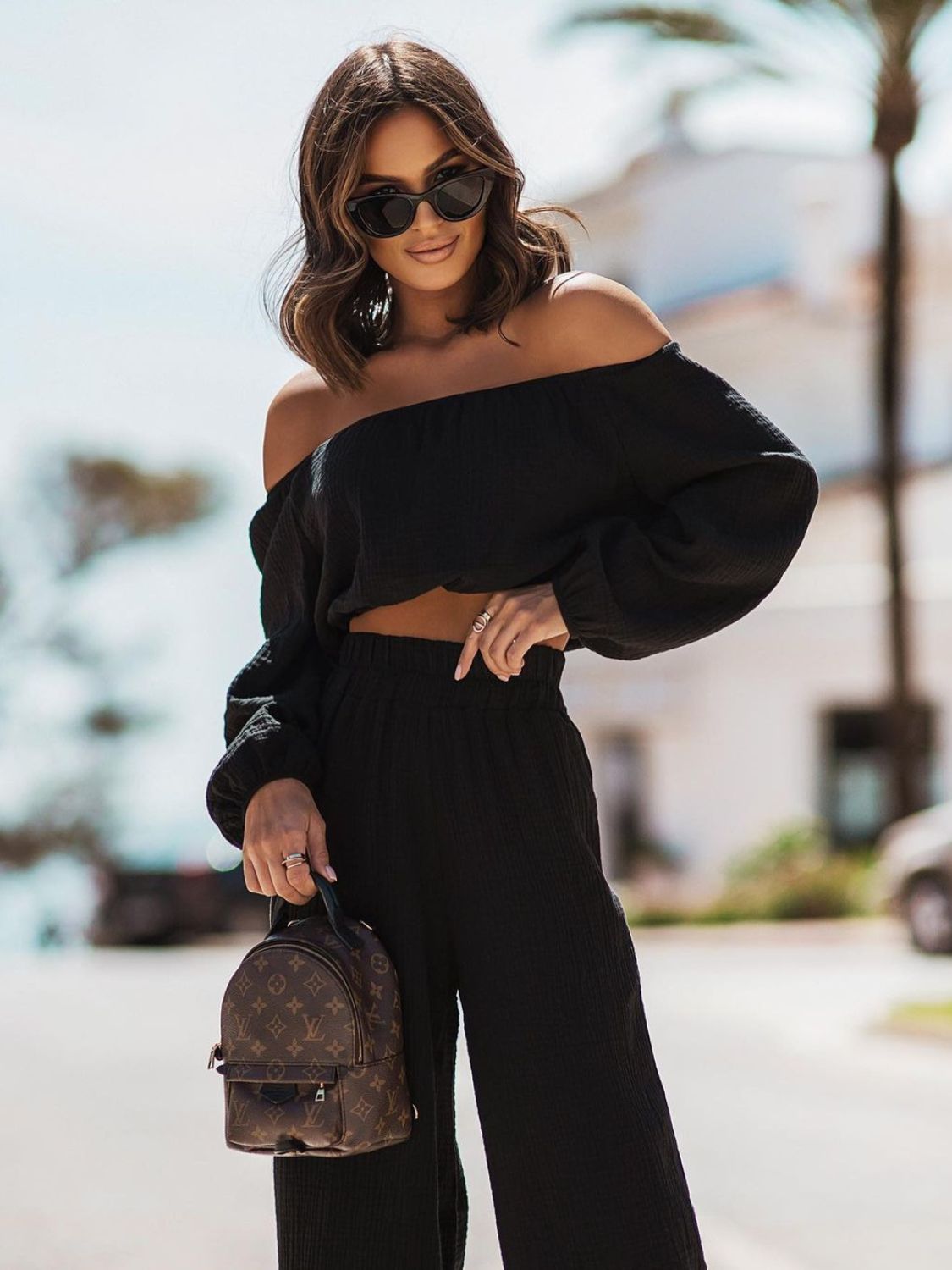 Off Shoulder Long Sleeve Top and Pants Set - The Daily Makeover