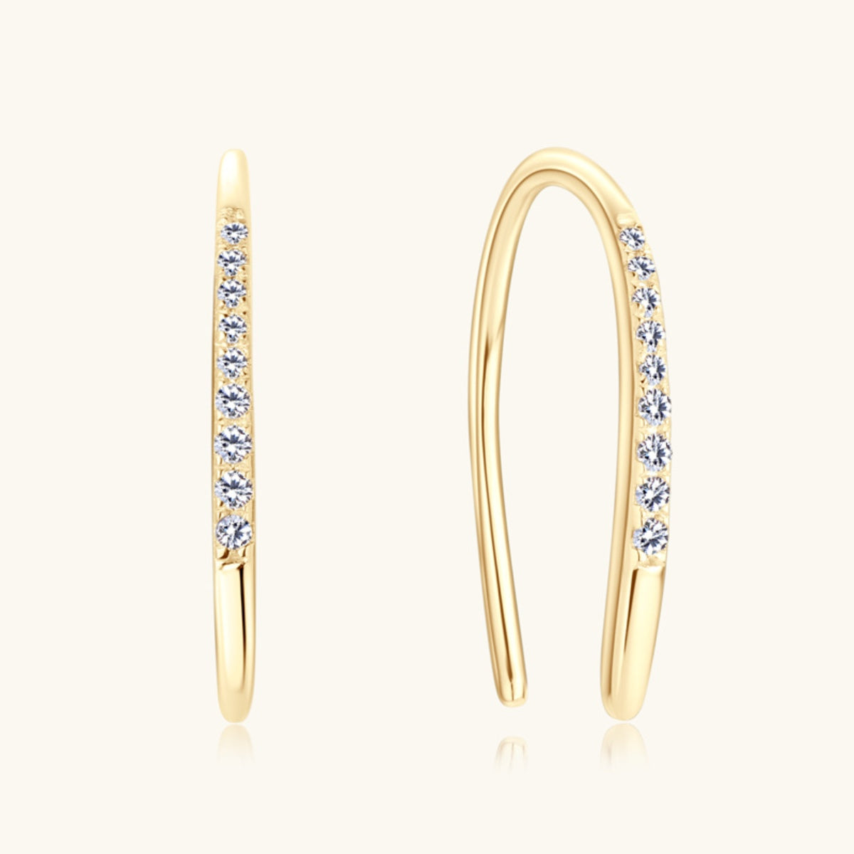 Moissanite 925 Sterling Silver U Shape Earrings - The Daily Makeover
