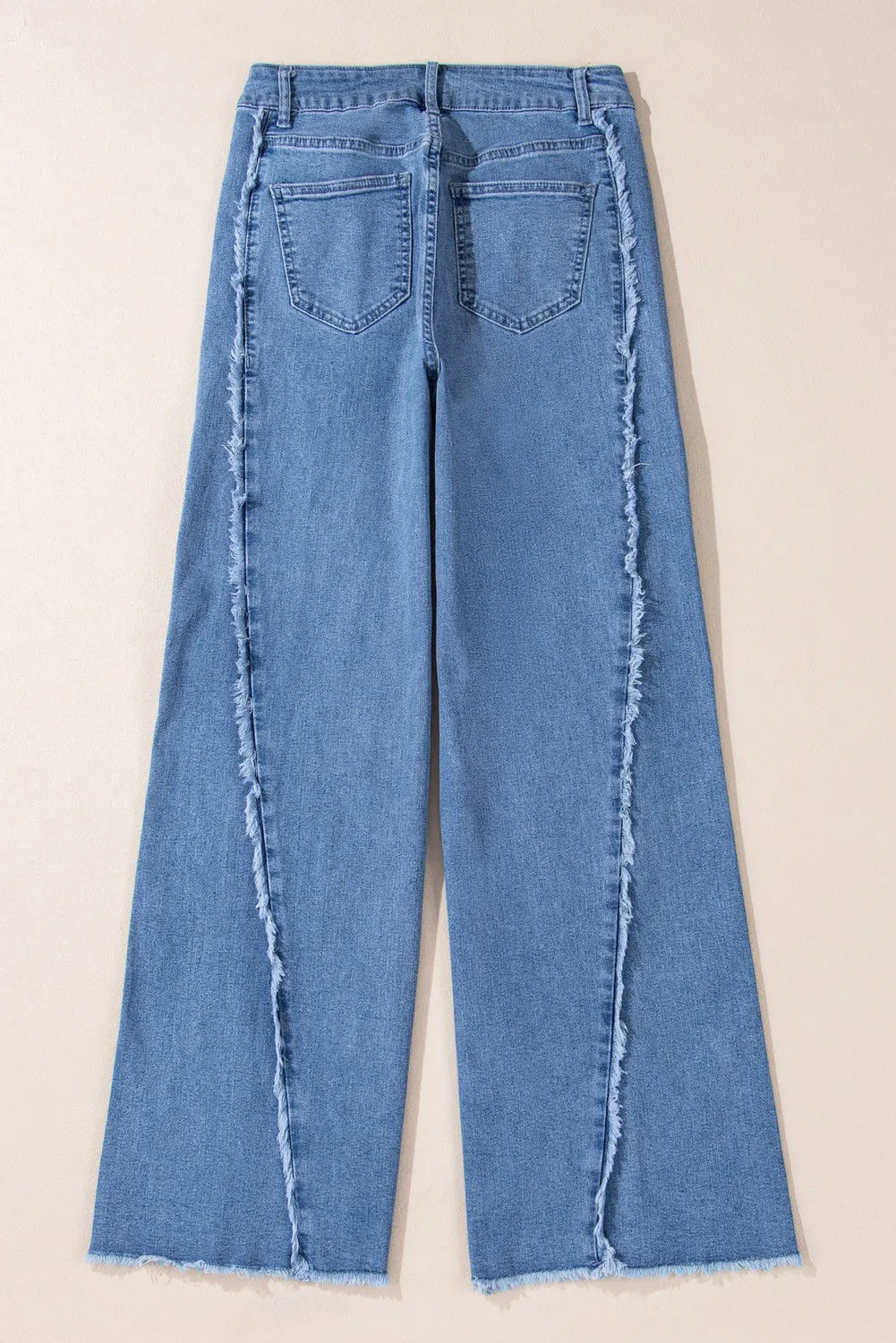 Raw Hem Wide Leg Jeans with Pockets - The Daily Makeover