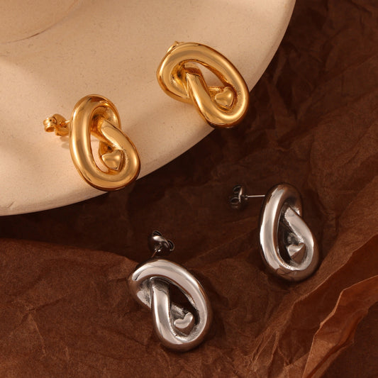 Titanium Steel Knot Stud Earrings - The Daily Makeover