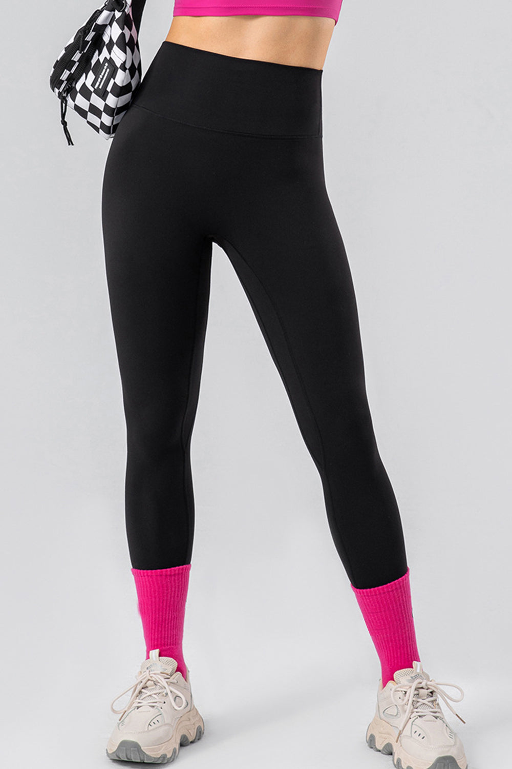High Waist Wide Waistband Active Leggings - The Daily Makeover