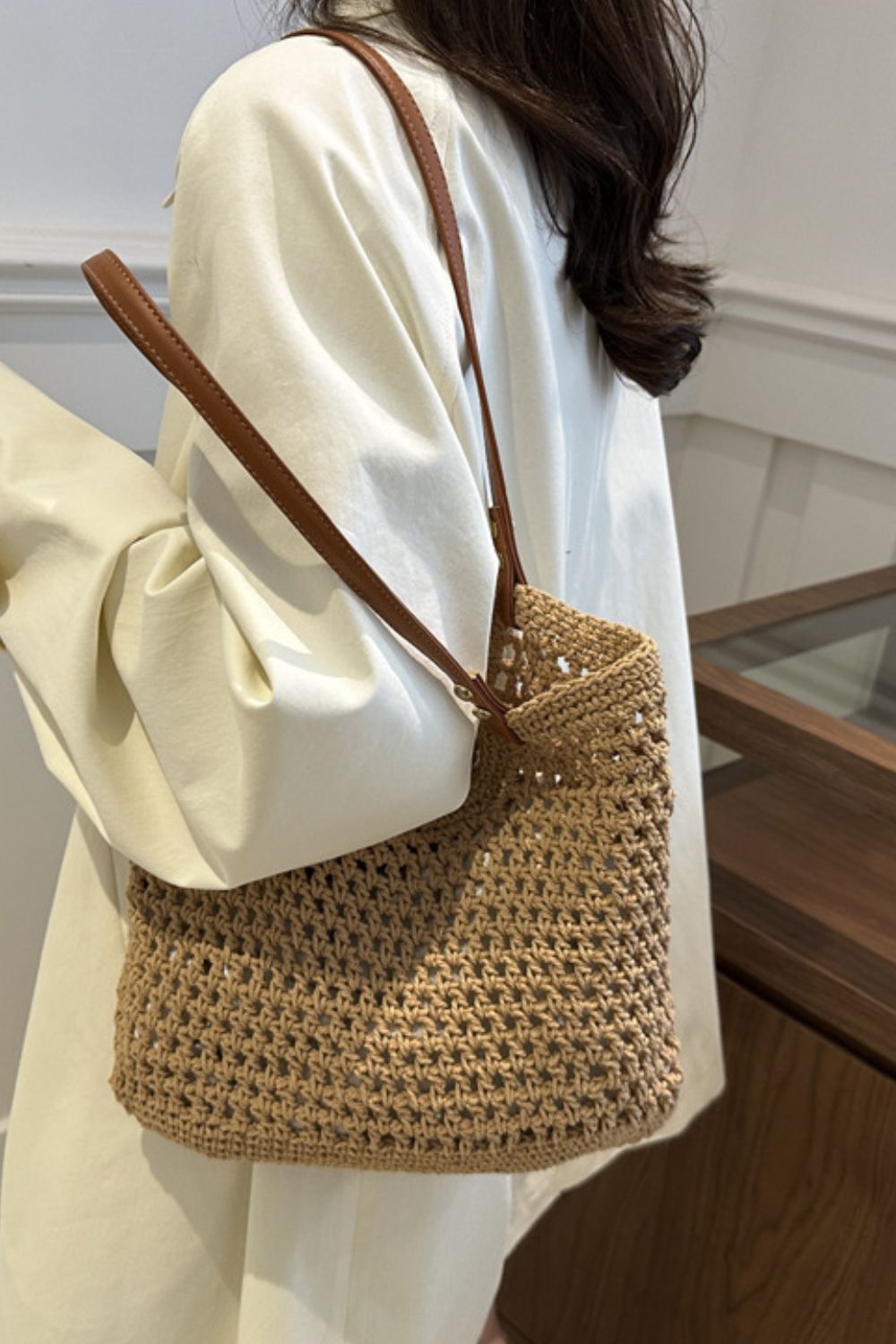Openwork Woven Tote Bag - The Daily Makeover
