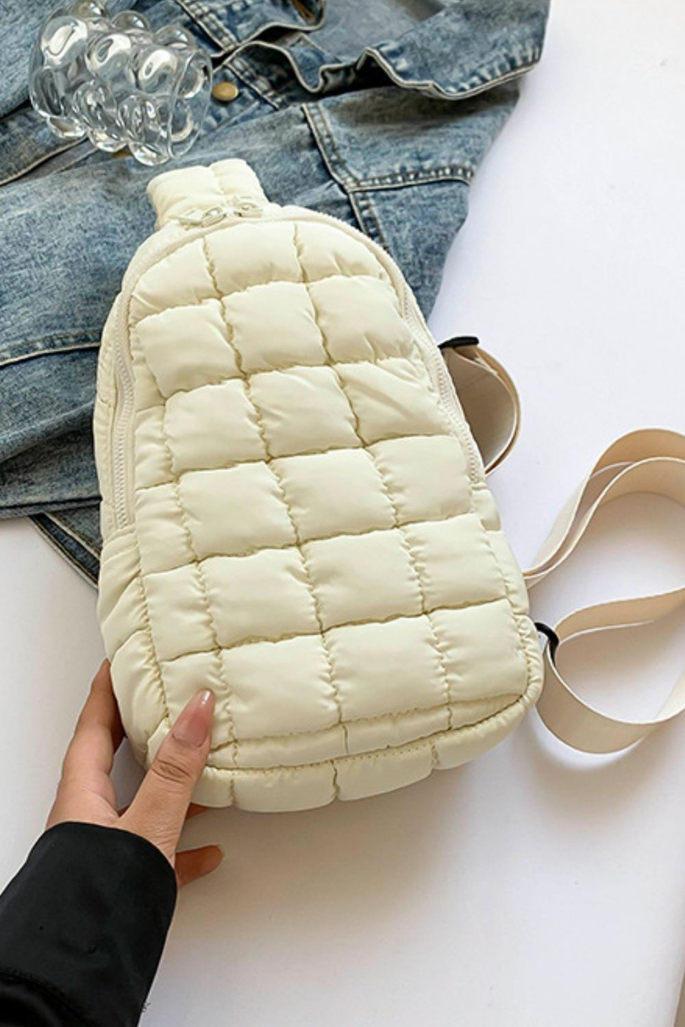 Quilted Nylon Crossbody Bag - The Daily Makeover