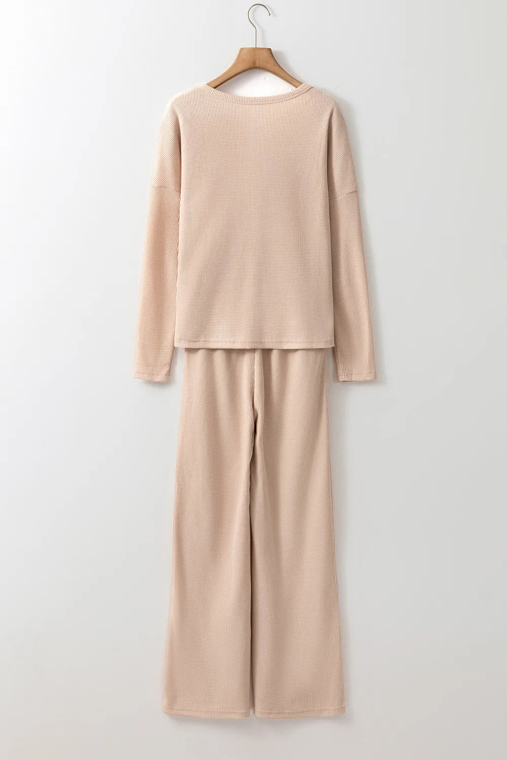 Round Neck Long Sleeve Top and Drawstring Pants Lounge Set - The Daily Makeover