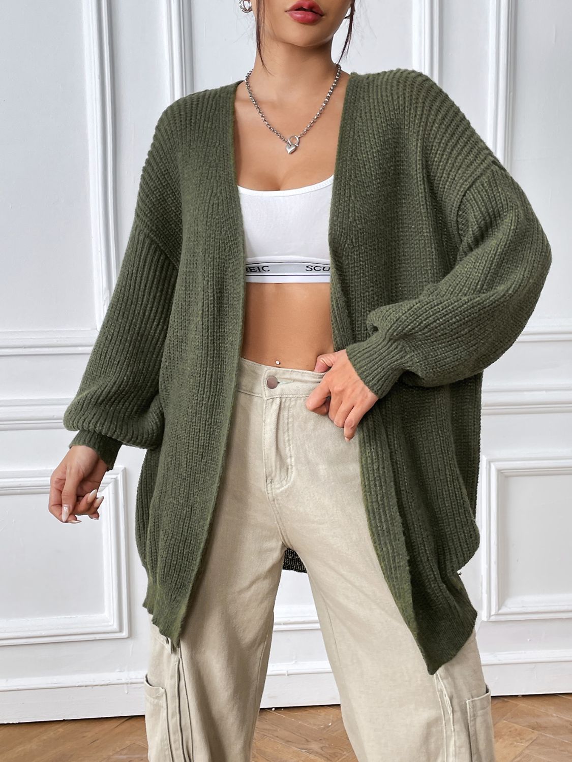 Open Front Long Sleeve Cardigan - The Daily Makeover