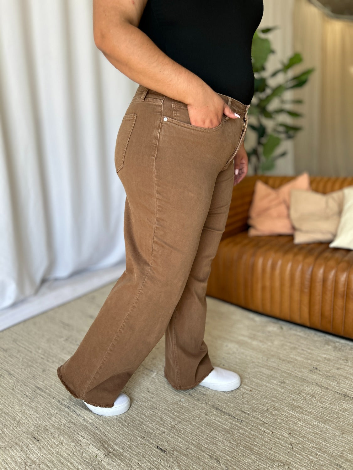 RFM Full Size High Rise Garment Dye Wide Leg Jeans - The Daily Makeover