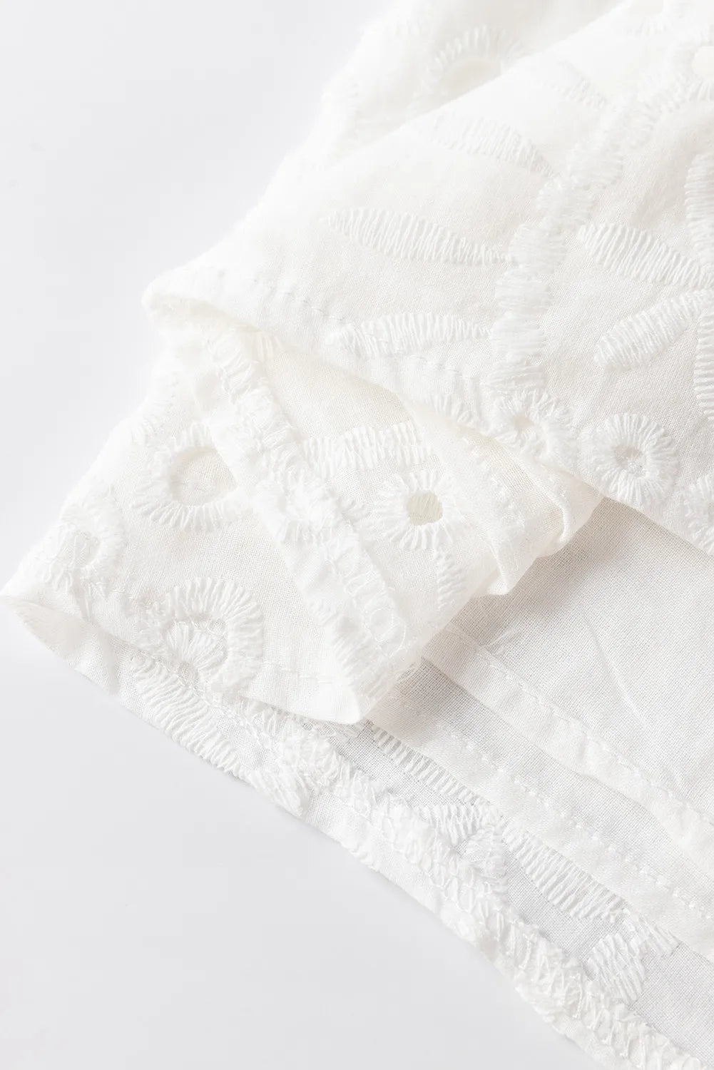 Eyelet Frill Short Sleeve Blouse - The Daily Makeover