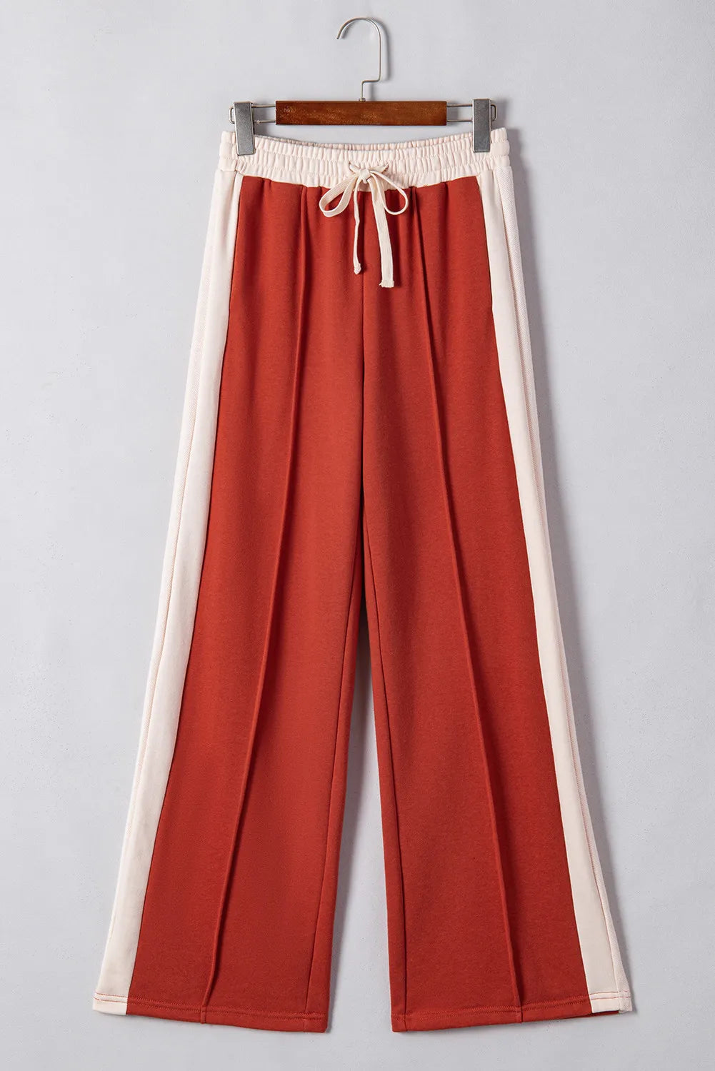 Drawstring Contrast Wide Leg Pants - The Daily Makeover