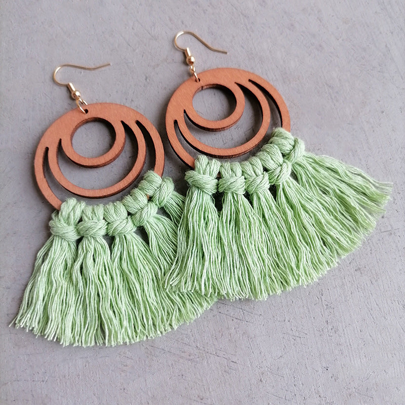 Tassel Detail Geometric Earrings - The Daily Makeover