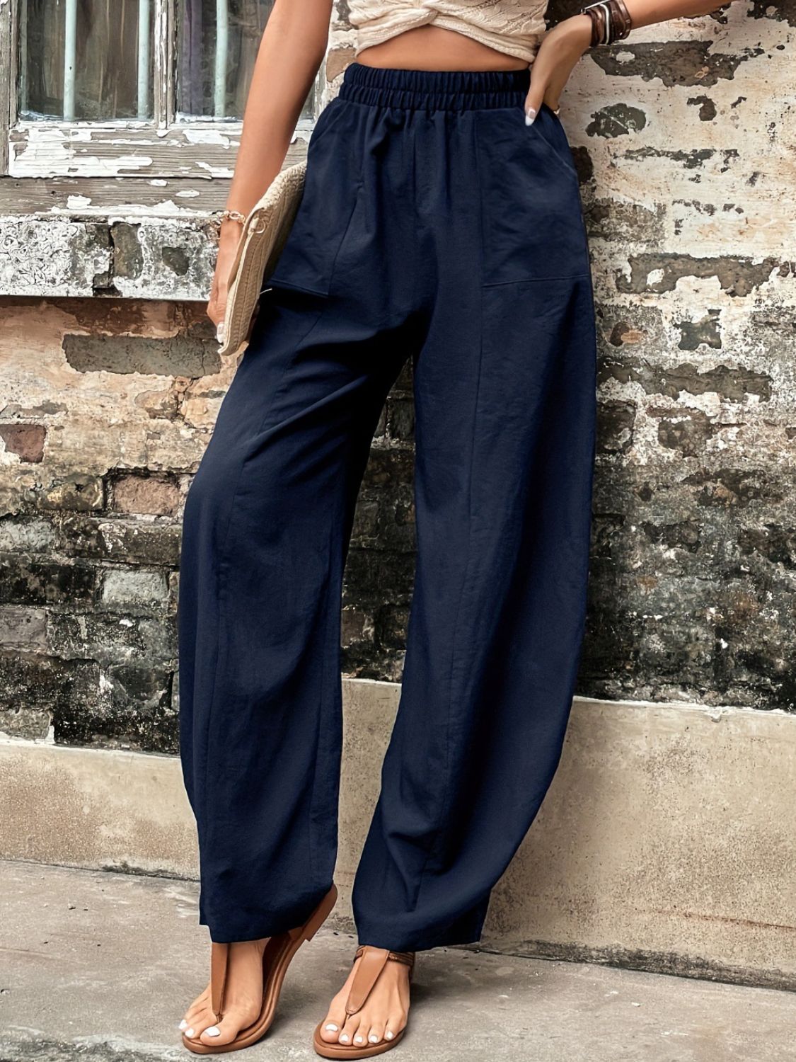 Elastic Waist Pants with Pockets - The Daily Makeover