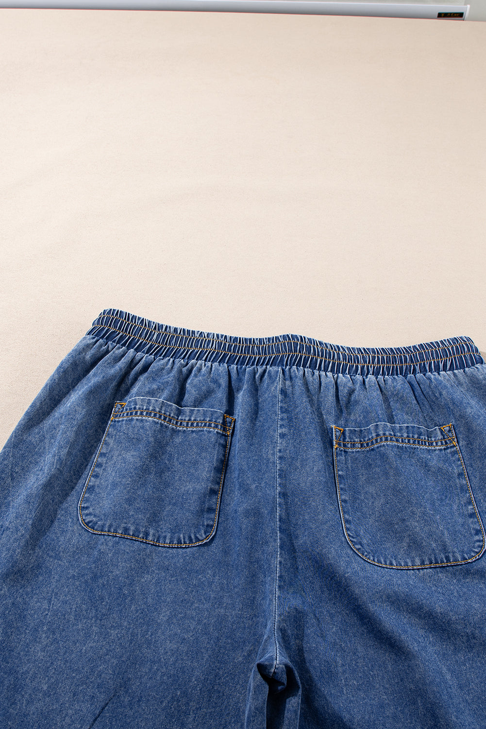 Dusk Blue Drawstring High Waist Plus Size Jeans - The Daily Makeover