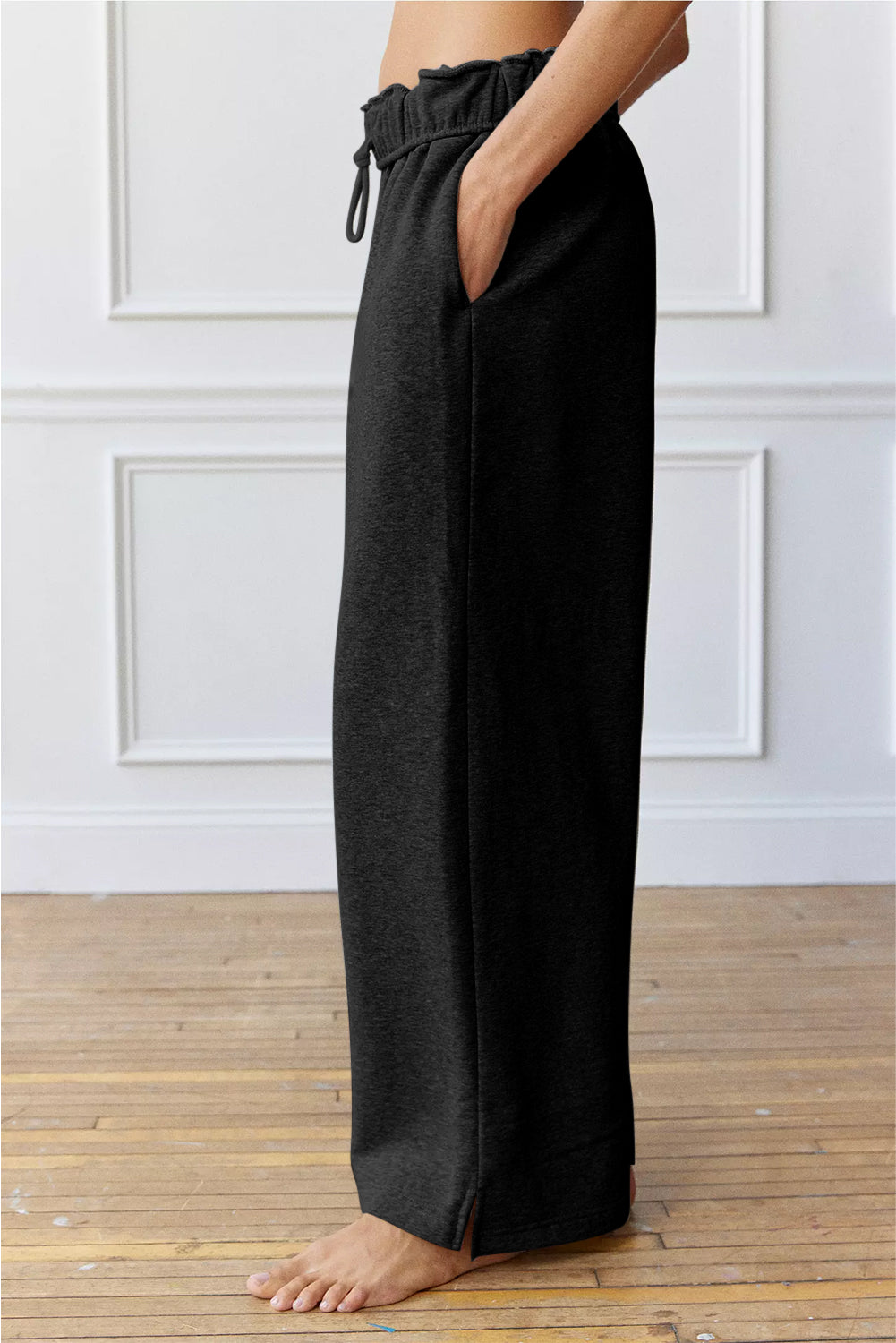 Drawstring Wide Leg Active Pants - The Daily Makeover
